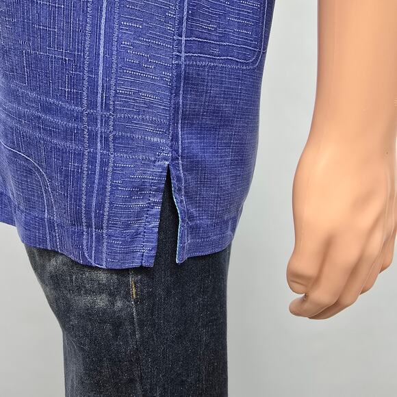 Tommy Bahama Silk Camp Shirt Men S Geometrical Print Short Sleeve Royal Blue - Picture 7 of 13